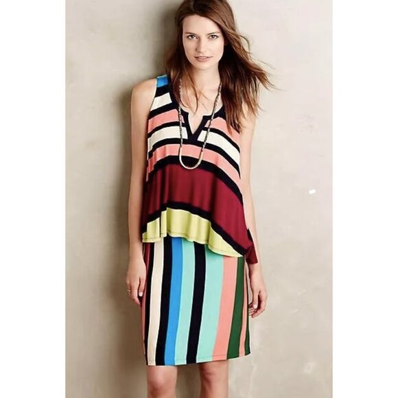 Anthropologie Dresses & Skirts - Anthropologie Maeve Davina Dress in Multicolor Stripes Women's Size XS